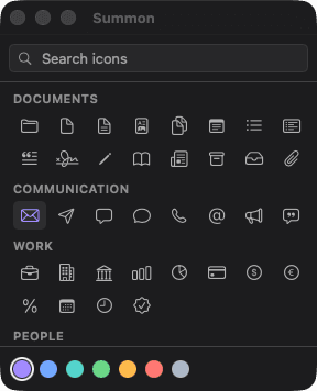 The folder icon picker